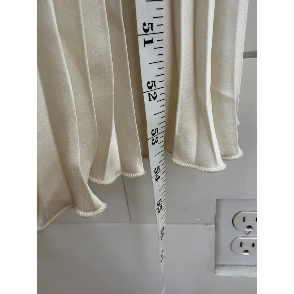 Abercrombie & Fitch GISELLE Pleated Tiered Dress Women XS Cream Satin Cutout